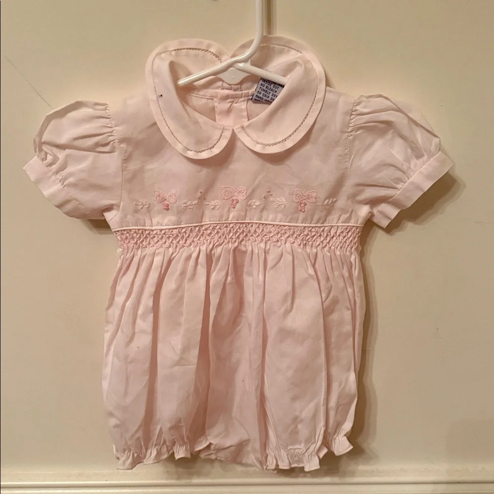Charming Pink‎ Kids Romper with Embroidery Sz 6M
